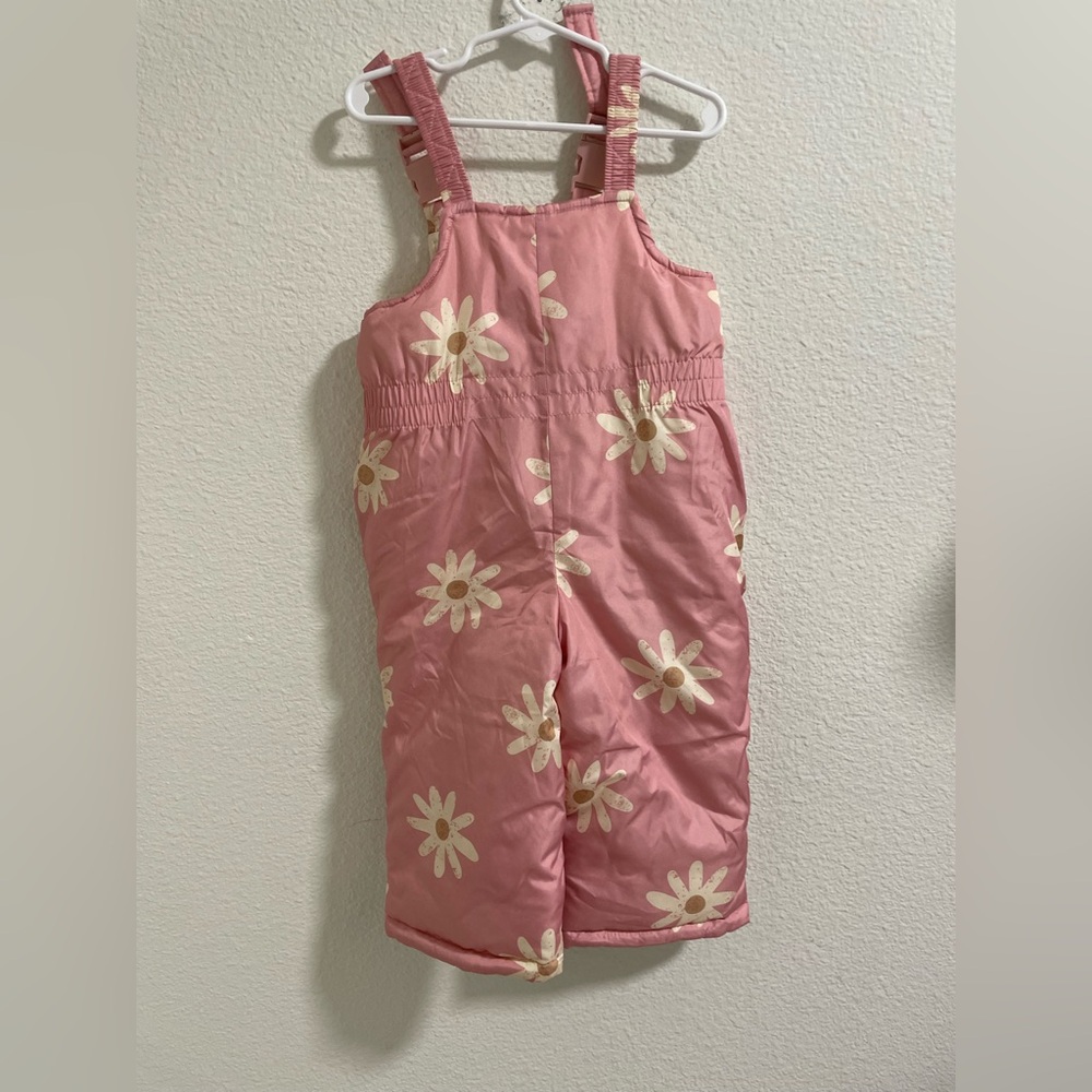 Carters Pink Floral toddler Kids Overall snowbibs